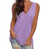 Women's Casual Fashion V-Neck Sleeveless Top Solid Color Vest T-Shirt