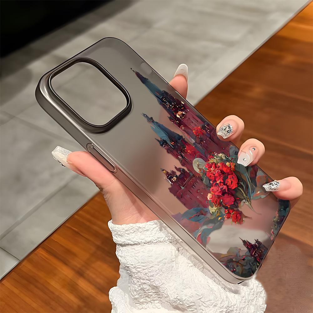 

Чехлы для мобильных телефонов iPhone 11 13 15 Pro Max 12 14 Pro Max Чехол для iPhone 16 15 Plus 13 Pro 12 Матовая текстура с рисунком в виде мультяшных цветов iPhone 16 Pro Max чёрный