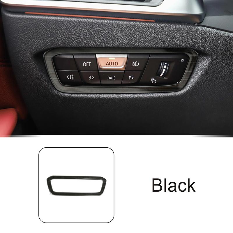 

Stainless Steel Headlight Switch Frame Decoration Cover Trim For BMW 3 Series G20 G28 - Car Styling Interior Accessories чёрный