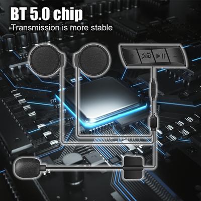 Waterproof Motorcycle Bluetooth Microphone Helmet Headset Wireless Earphone Speaker Kit FM Player Smart Motorbike Accessories