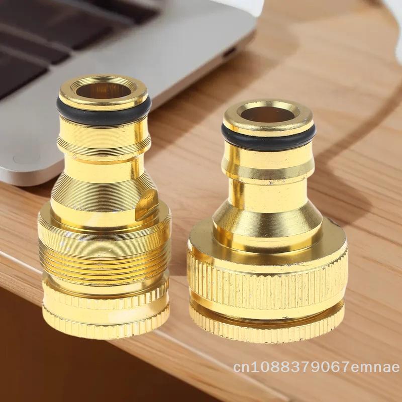 2pcs Aluminum Garden Hose Connector Set Quick Connect 4/6 Inch Tap Fitting for Water Pipe Systems