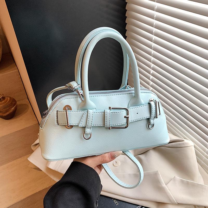 Niche design portable crossbody shell bag retro belt fashion underarm bag women's shoulder bag