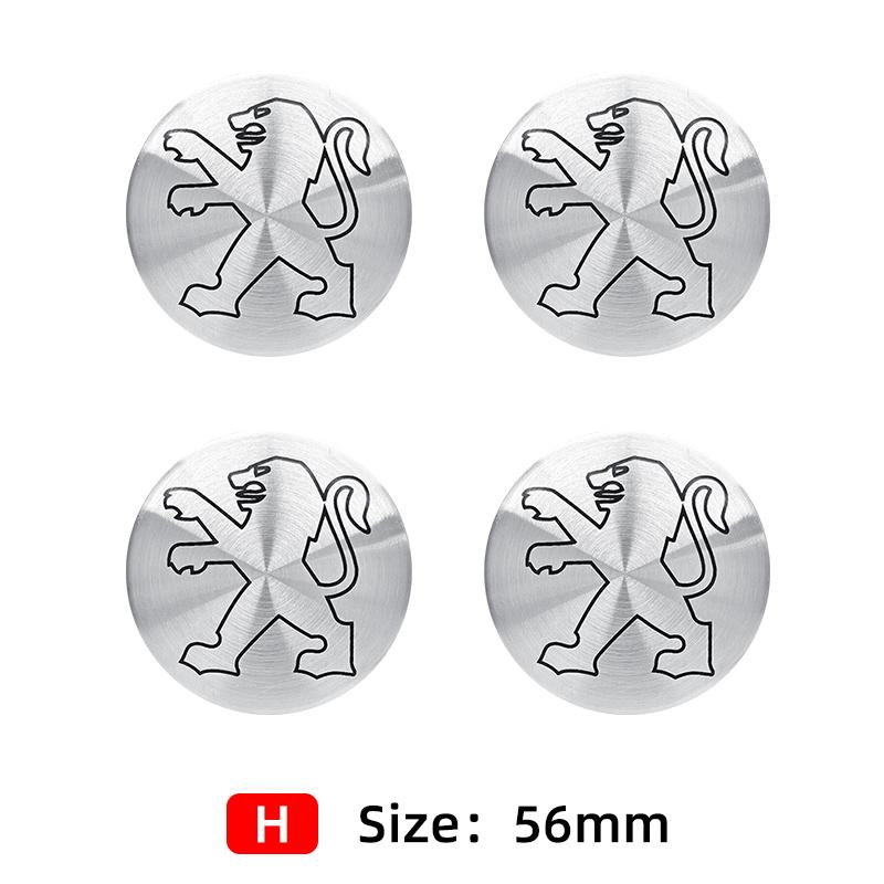 4pcs 56mm 60mm 65mm Car Wheel Center Hub Cap Badge Emblem Sticker For Peugeot GT 3008 4007 5008 2008 508 507 407 308 207 208 107