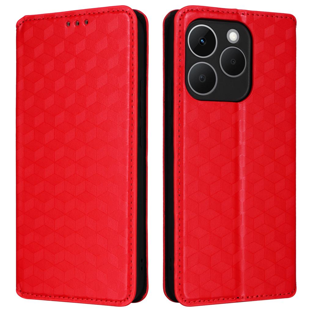 For Realme 15T 5G Case Wallet Rhombus Imprinted Leather Phone Cover