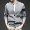 Men's Slim Fit Knit Cardigan with Stand Collar - 2025 Autumn/Winter Korean Style Fashion Trend Warm Sweater Jacket