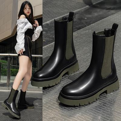 Elastic and Tight Smoke Pipe Boots for Women's 2024 European and American Style Thick Sole Elevated Boots