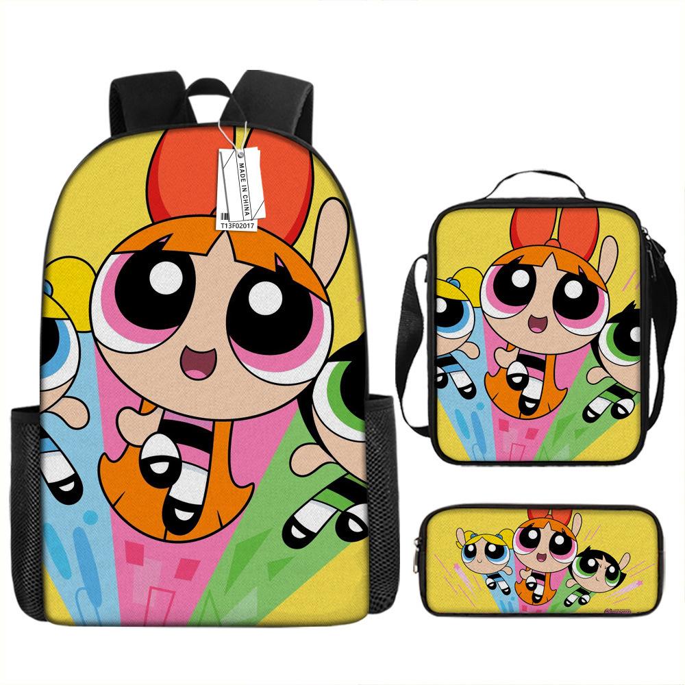 Zaino Cartone Animato Anime Poliziotta Volante Stampa Digitale Zaino Scolastico Studente Borsa a Tracolla Obliqua Astuccio