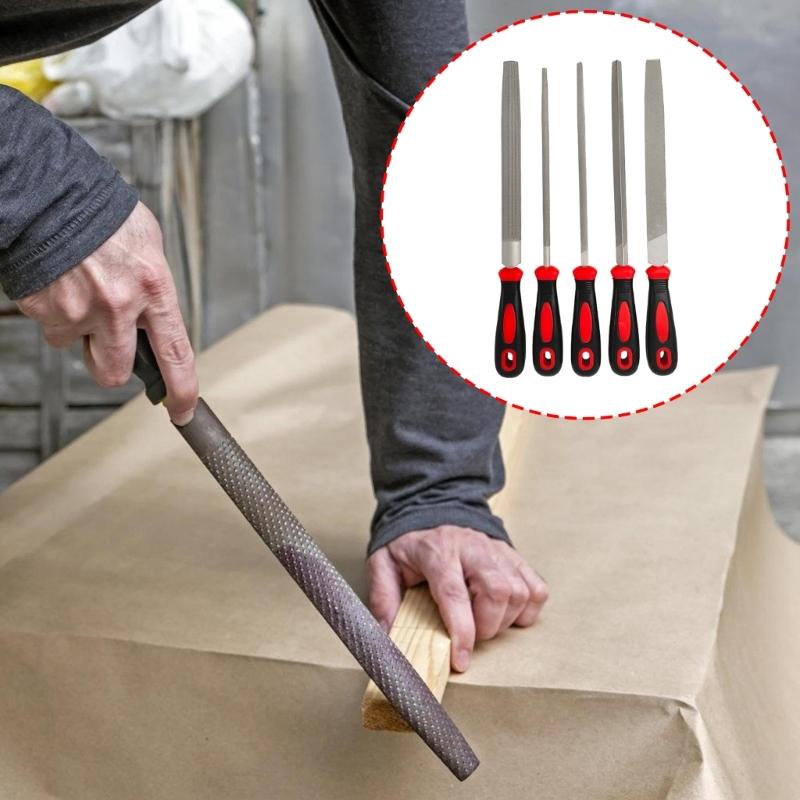 5Pcs High Hardness Steel Fine File Sharpening 6/8/10/12Inch Flat Files Grinding Straightening Polishing File Replacement