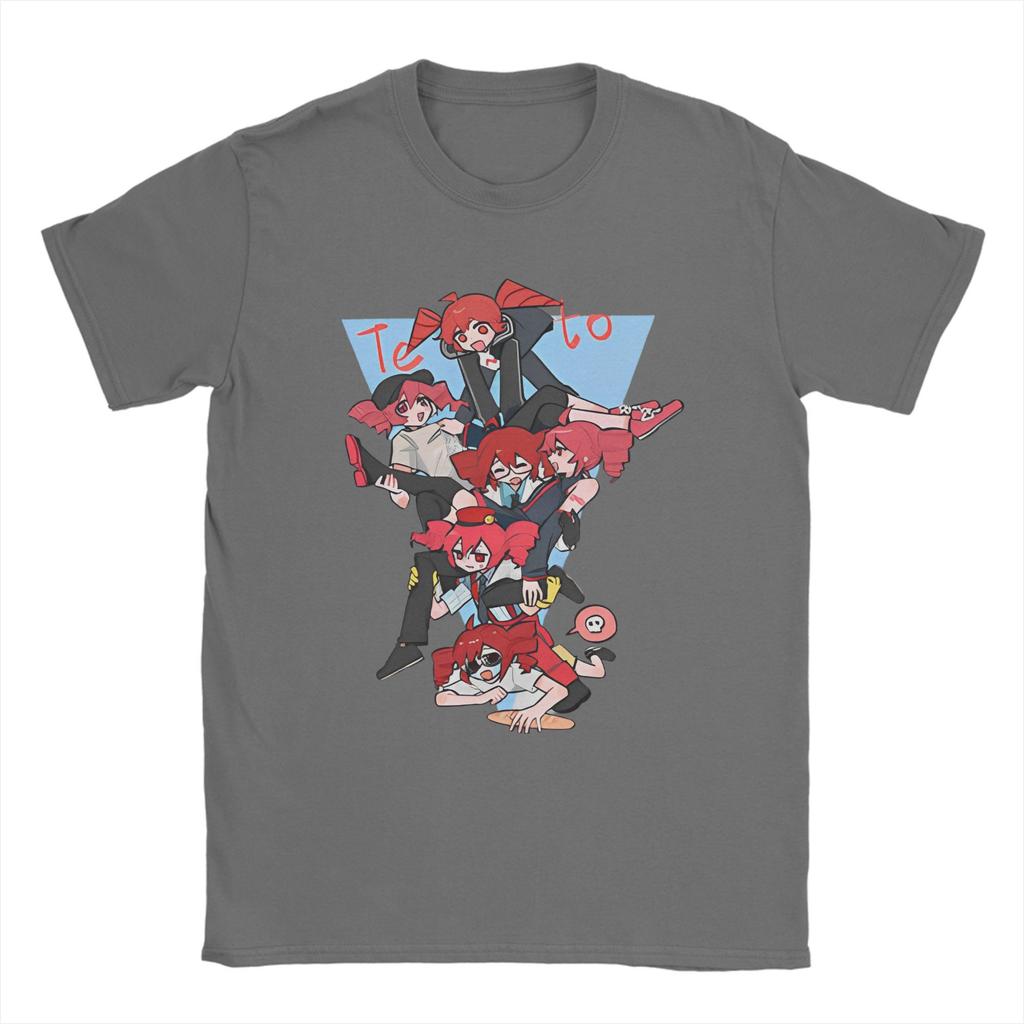 Anime Kasane Teto T-Shirt Hipster T-Shirty Krótki Rękaw Streetwear Topy Plaża Czysta Bawełna Okrągły Dekolt Oversize Top T-Shirty