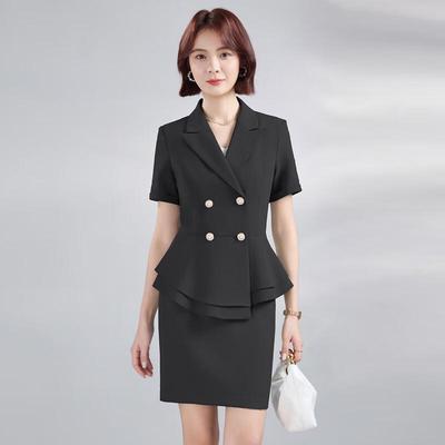 Damen Kurzarm Business-Blazer & Rock Set