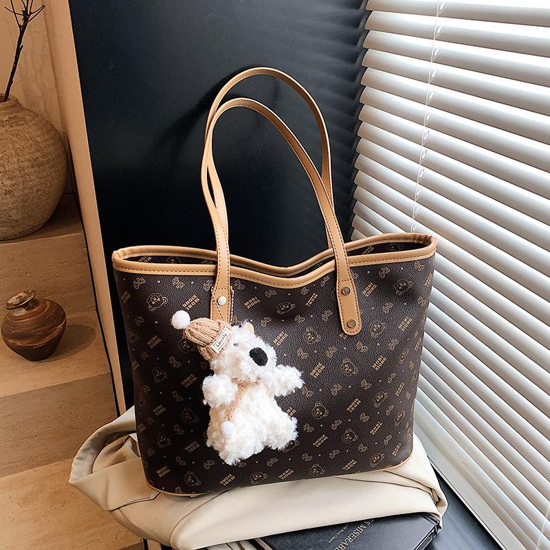 Korean casual fashion large-capacity bag women's 2025 summer new simple and fashionable high-value portable tote bag