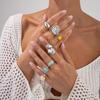 European & American Fashion Inlaid Acrylic Irregular Alloy Ring