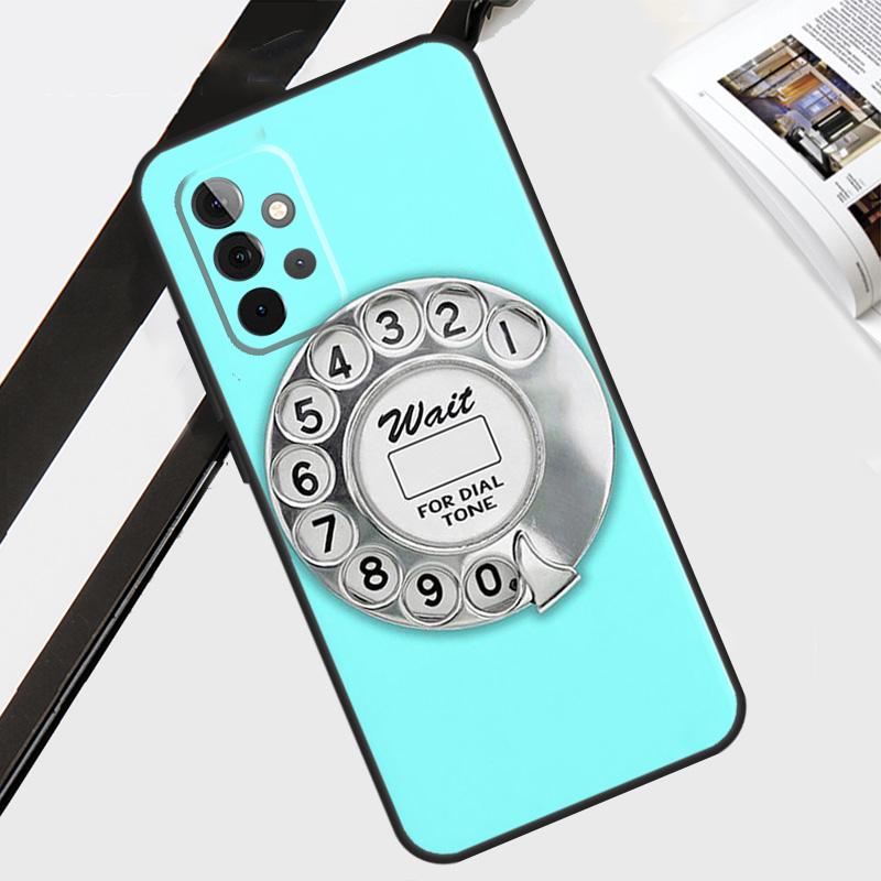 Retro Blue Payphone Vintage Case For Samsung Galaxy A06 A56 A36 A26 A16 A54 A34 A14 A12 A22 A32 A52 A13 A53 A15 A35 A55