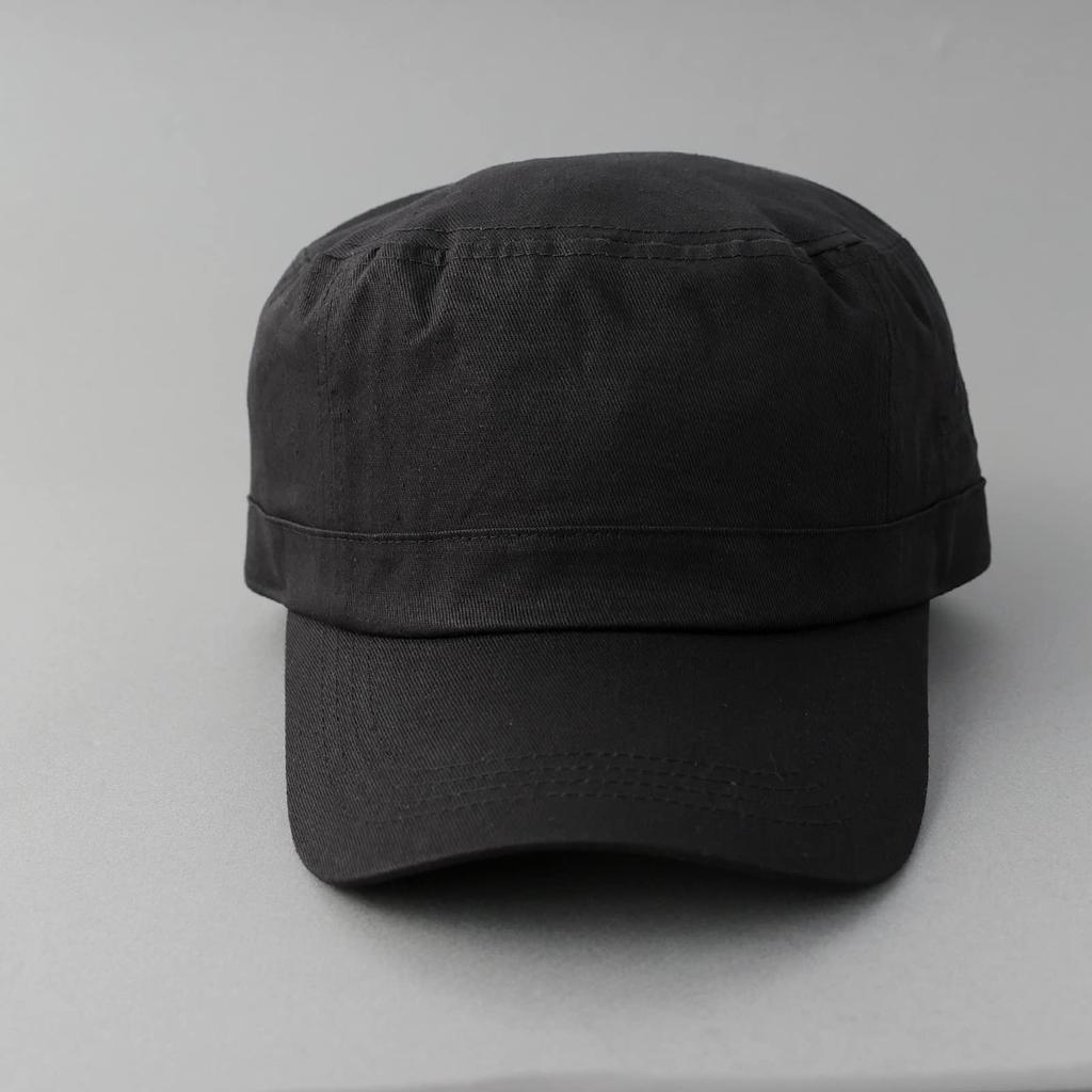 AVIREX Custom Number Embroidery Military Work Cap 2 Sizes XL Big Size Hat Deep Men's Big Size 62cm Golf Cap (JP, Alphabet, M, Black X Black)