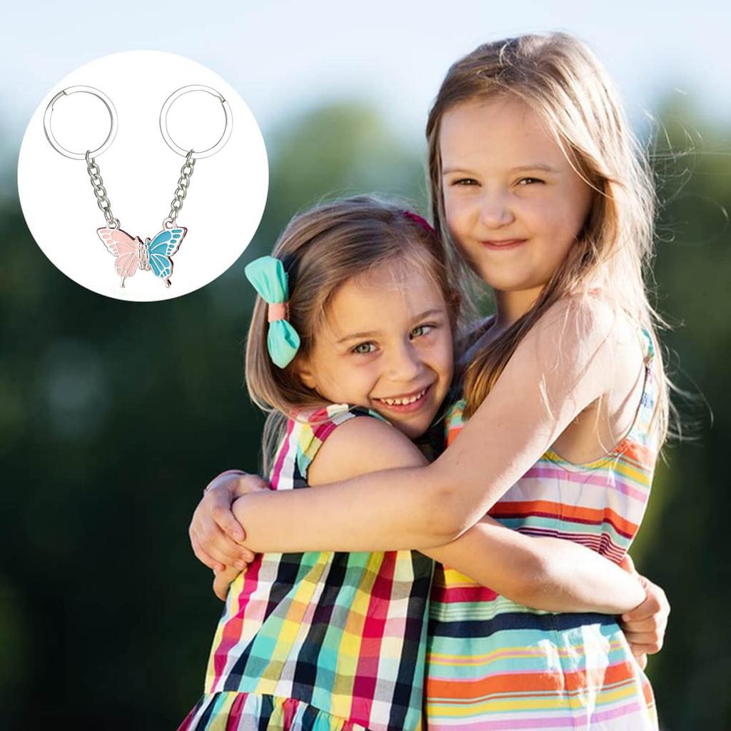 2 Pieces Cute Animal Keychain Set Magnetic Keychains Alloy Material Fashion Bag Pendant Trendy Bag Charm for Kids Girls