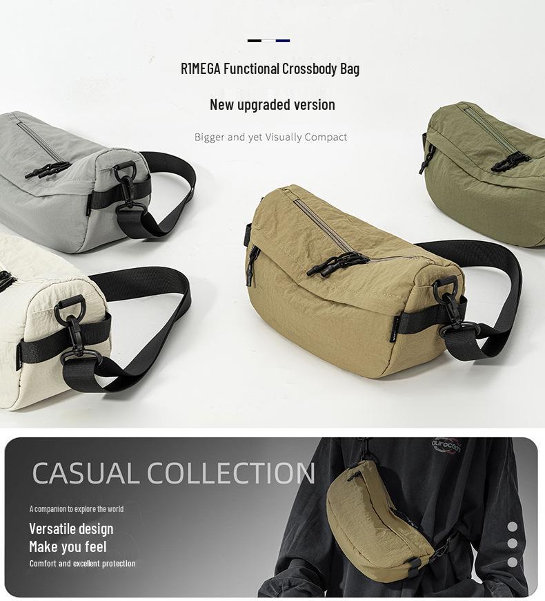 Ultra-light Waterproof Nylon Crossbody Bag, Unisex, Fashionable and Large Capacity