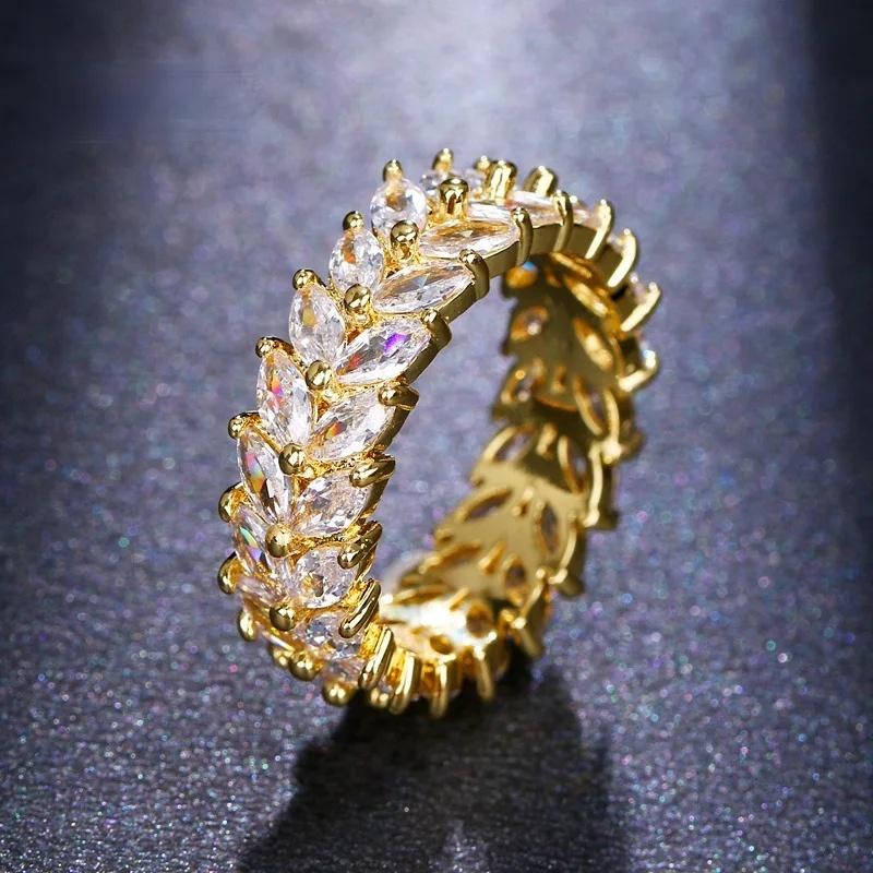 Trendy Flower Shape Rose Gold Color Two Piece Set Inlay Stone Rings For Women Fashion Rings Accessories Custom Jewelry