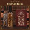 MiniCity DIY Book Nook Kit 3D Miniature House with LED Decor Woodcraft Bookend for Teens and Adults
