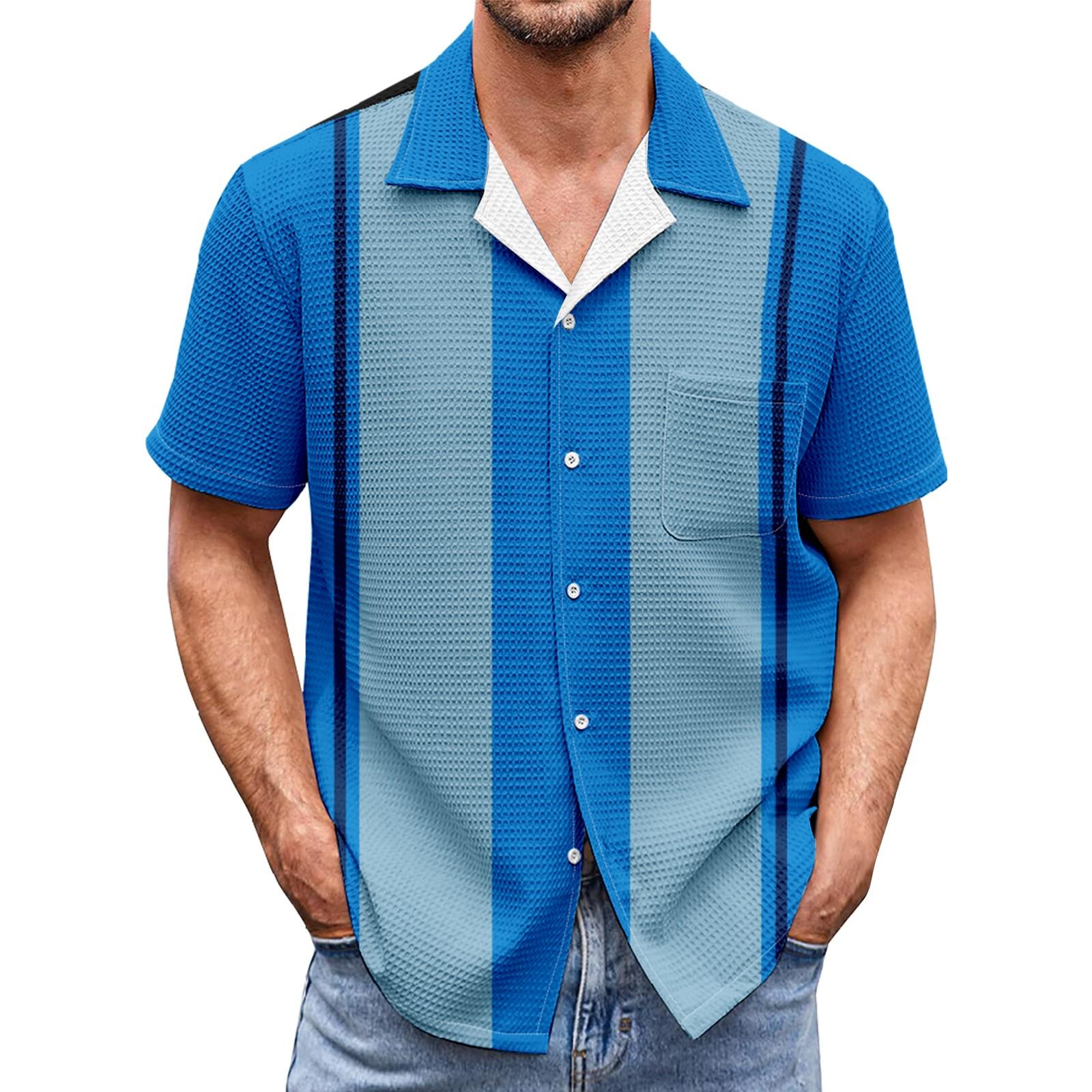 

Мужские рубашки с коротким рукавом и карманом на пуговицах Colorblock Мужские повседневные рубашки с коротким рукавом L