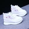 Fashion Women's Vulcanize Shoes Autumn White Chunky Sneakers for Woman 8cm Hidden Heel Shoes 2024 High Heels Female Platform Sneakers
