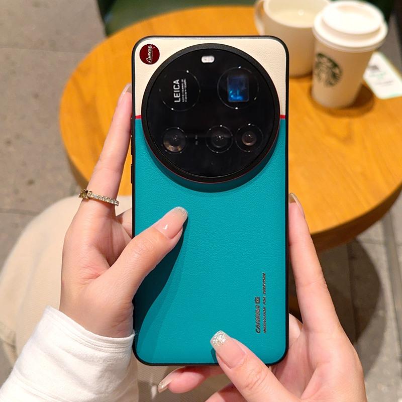

Чехол для Xiaomi 15 14 13 12S Ultra Контрастный цвет Матовая кожа Защита выступающей линзы Мягкий захват телефона Задняя крышка Artificial leather&Xiaomi 13 Ultra