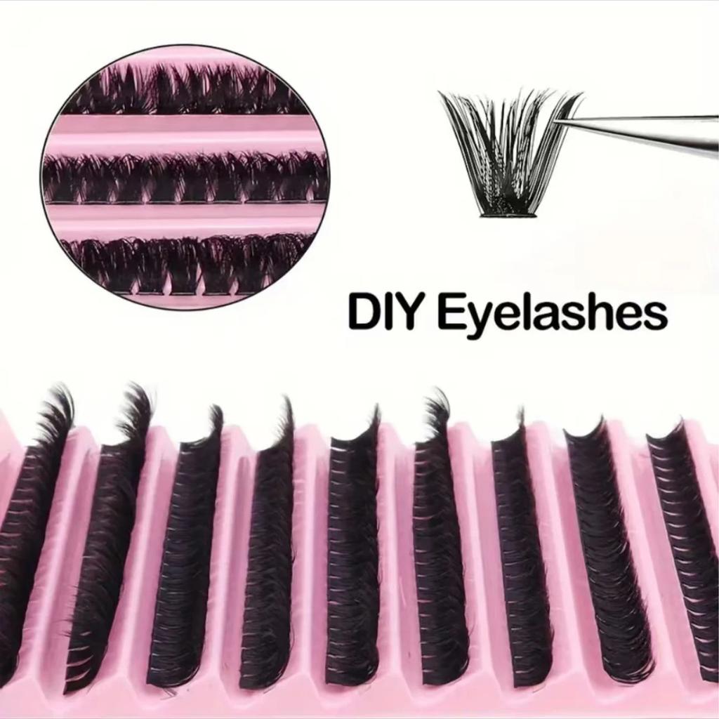 1 krabička trsové řasy 8-16 mm nadýchané jednotlivé řasy přirozený vzhled řasy D prodloužení řas trsy umělé řasy