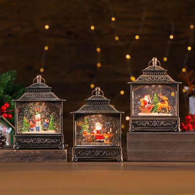 New Christmas Ornament with Music Drifting Snow Glowing Night Light Christmas Ornament Music Box