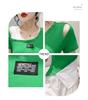 2023 European Style Slim Fit Off-Shoulder Hollow-Out Irregular Hem Color Block T-Shirt