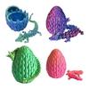 3D Printed Dragon Egg Toy Movable Joints Articulated Dragon Figurine Model Toy Desktop Decoration Kids Adults Collection Gifts