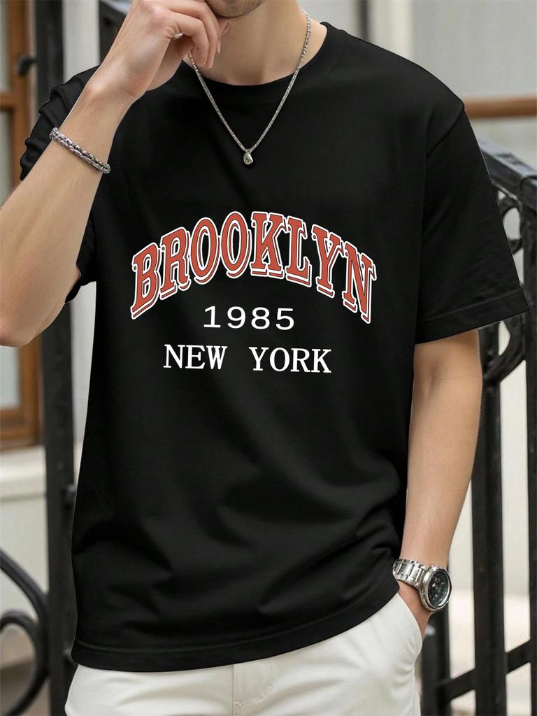 New York 1985 Brooklyn Design Tee Shirts ONeck Loose Short Sleeve Trendy Cotton Sportswear Unisex Comfortable Summer TShirt