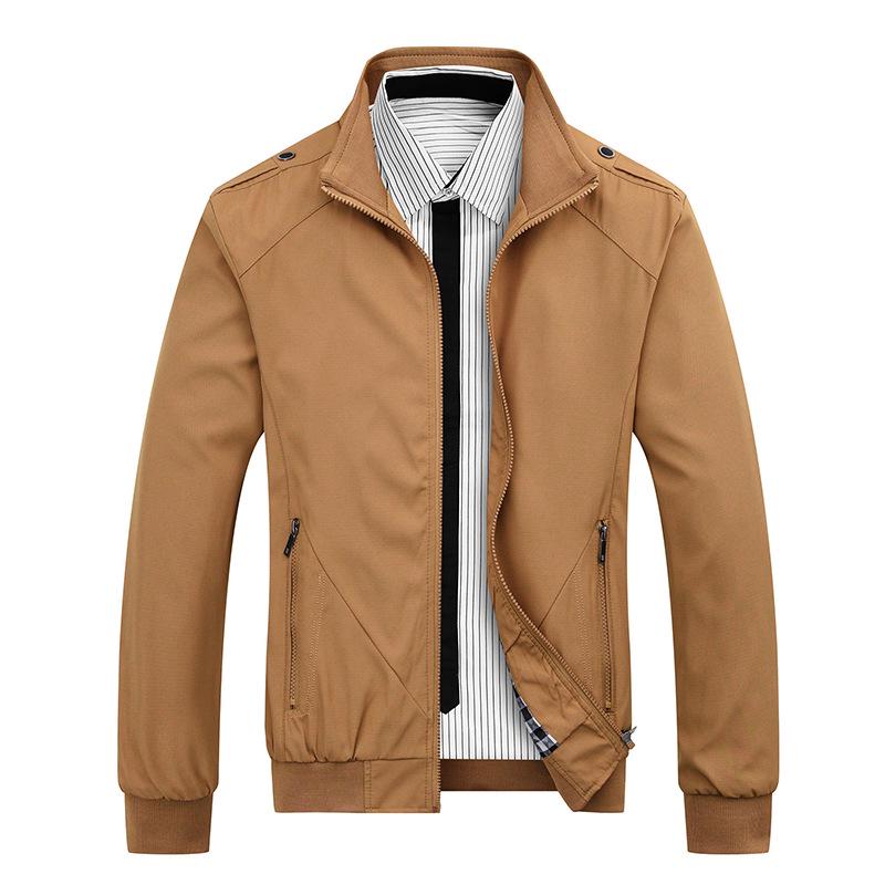 Men's Slim Fit Korean Style Autumn Jacket - Solid Color, Handsome Casual Wear