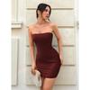 Donna Festa Festa Mini Gonna di Raso Tubolare Stretto Sexy Vestito
