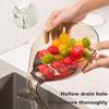 Multifunkční odkapávací koš s odvodem, odnímatelnou přepážkou na ovoce, hubičkou pro potravinářský styk, cedník na zeleninu, mycí