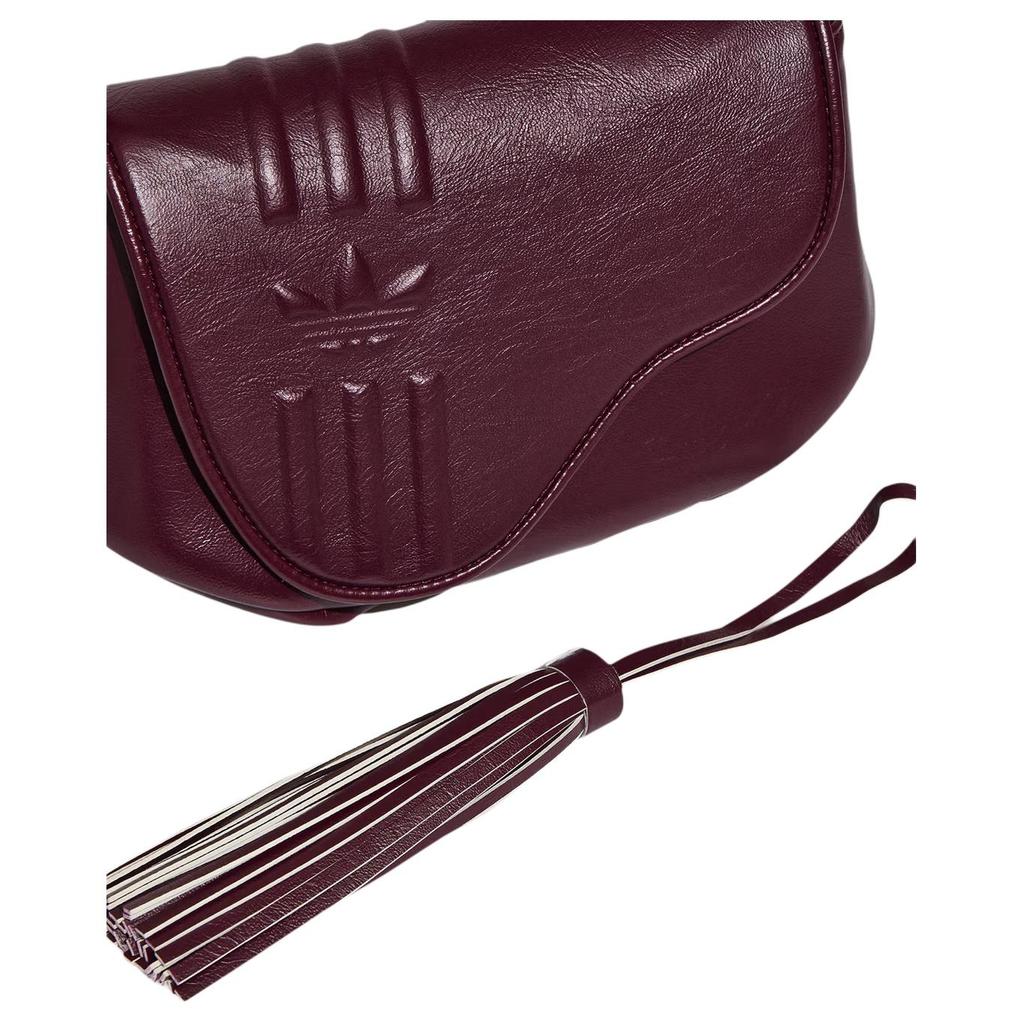 Adidas Originals Polyurethane Saddle Bag Handbag, Shoulder Bag Women's Dark Red KW4726