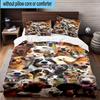 Diverse Dog Breeds Collage 3pcs Bedding,Including 1pc Duvet Cover And 2pcs Pillowcases Perfect for Christmas,Ideal for Bedroom, Dormitory