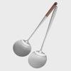 304 Stainless Steel Long Handle Round Cooking Spoon - Ideal for Kitchen Use and Frying Fish