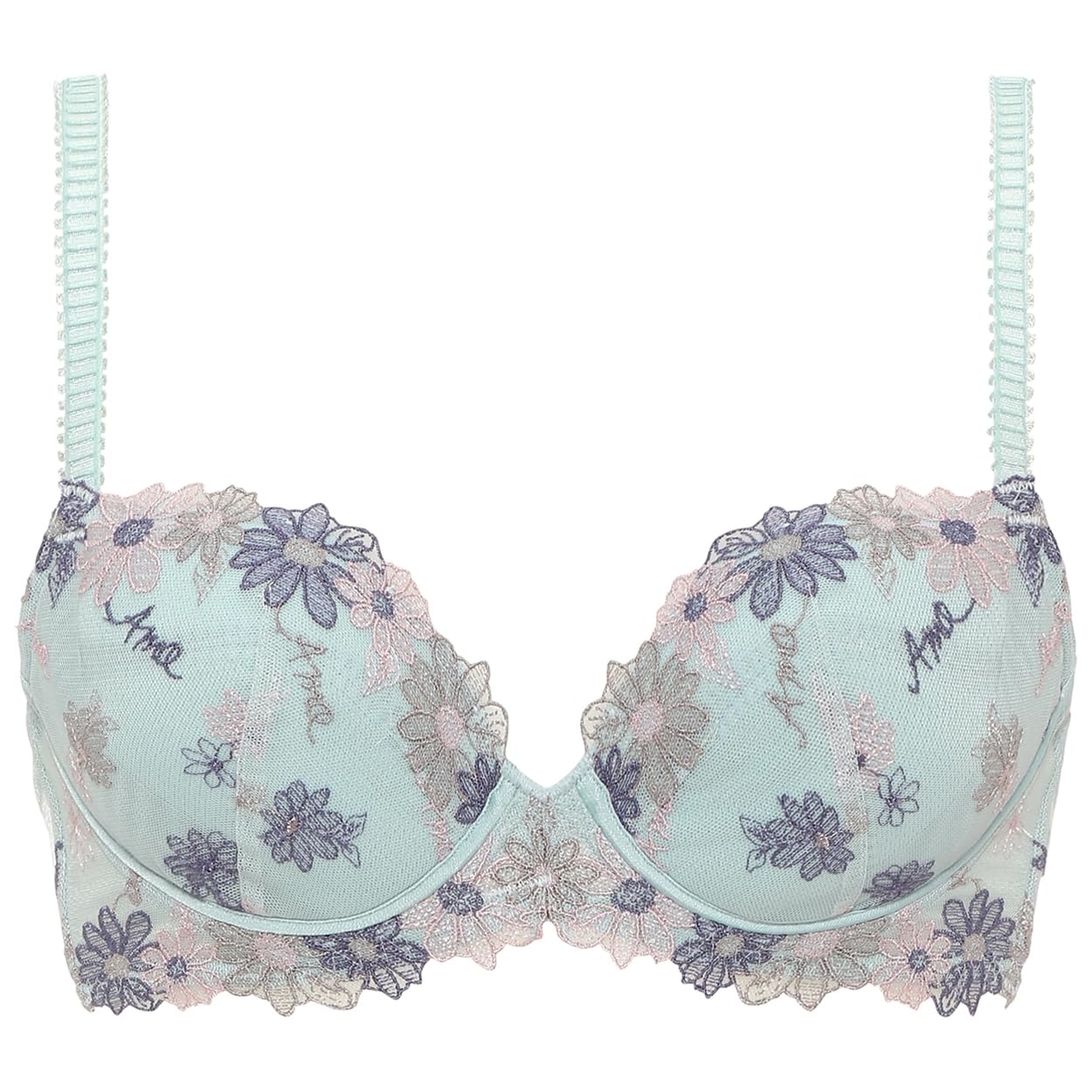 

AMOSTYLE Stitch Charming Glamor Bra Panty Set AMST1184 WHU Hikini JX 3683 B65M Size & + Women s (Blue)