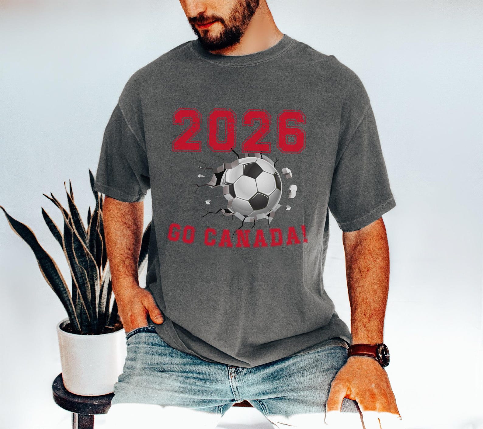 Go Canada Soccer 2026 T-Shirt, Sweatshirt, Tank Top, V-Neck T-Shirt, World Football, Cup Games, Games Enthusiast, Canada, USA, Mexico L