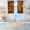 2pcs Autumn Red Leaf Forest Printed Curtain for Home Decor - Rod Pocket Window Treatment for Bedroom, Office, Kitchen