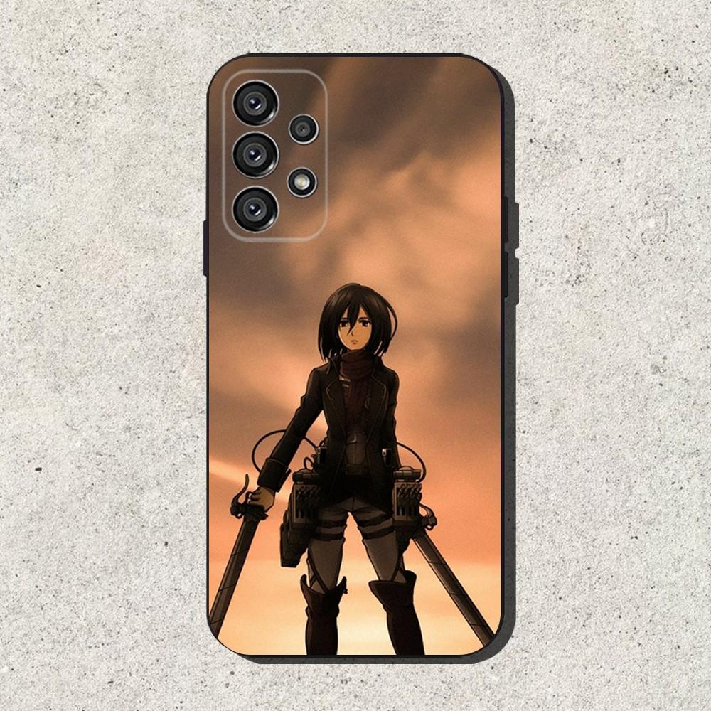 Attack On T-Titan Mikasa Phone Case For Samsung S25,S24,S21,S22,S23,S30,Ultra,S20,Plus,Fe,Lite,Note,10,9,5G Black Cover