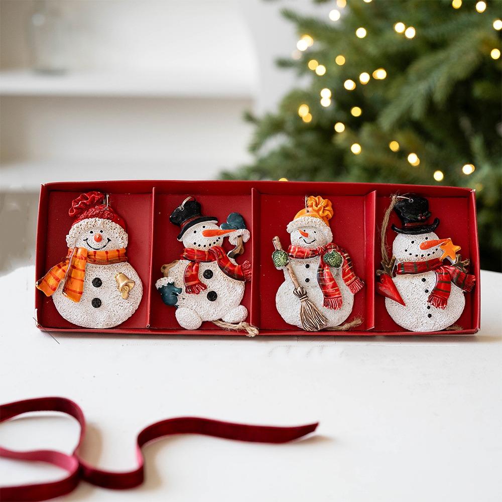 

Resin Christmas Hanging Ornaments Cartoon Christmas Tree Decoration Snowman Pendant New Year Gift Style 1
