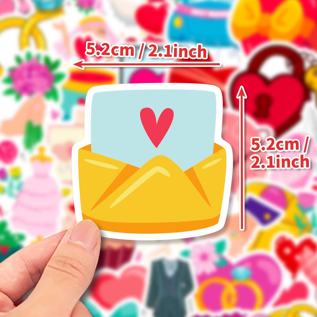 50 Wedding Doodle Stickers Wedding Cartoon DIY Doodle Computer Suitcase Wedding Stickers Party