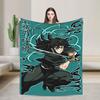 Mist Pillar Muichiro Tokito Blanket Cover Fleece Anime Lightweight Throw Blanket for Bedding Couch Bedroom Quilt