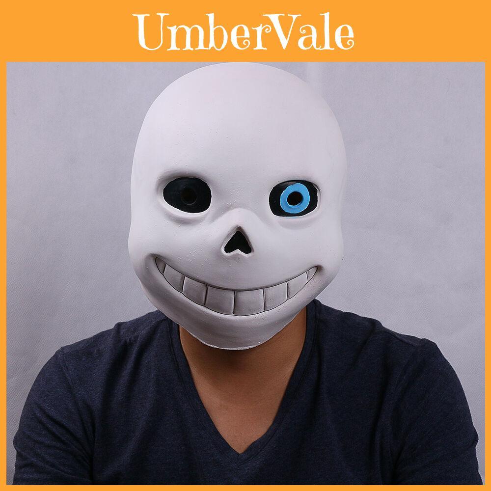 Halloween Game Undertale Mask Sans Mask Fancy Ball Latex Helmet Blue Cosplay