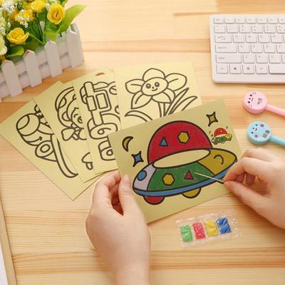Children's DIY Scratch Painting Set: Colored Sand Art for Boys and Girls - Parent-Child Educational Toy
