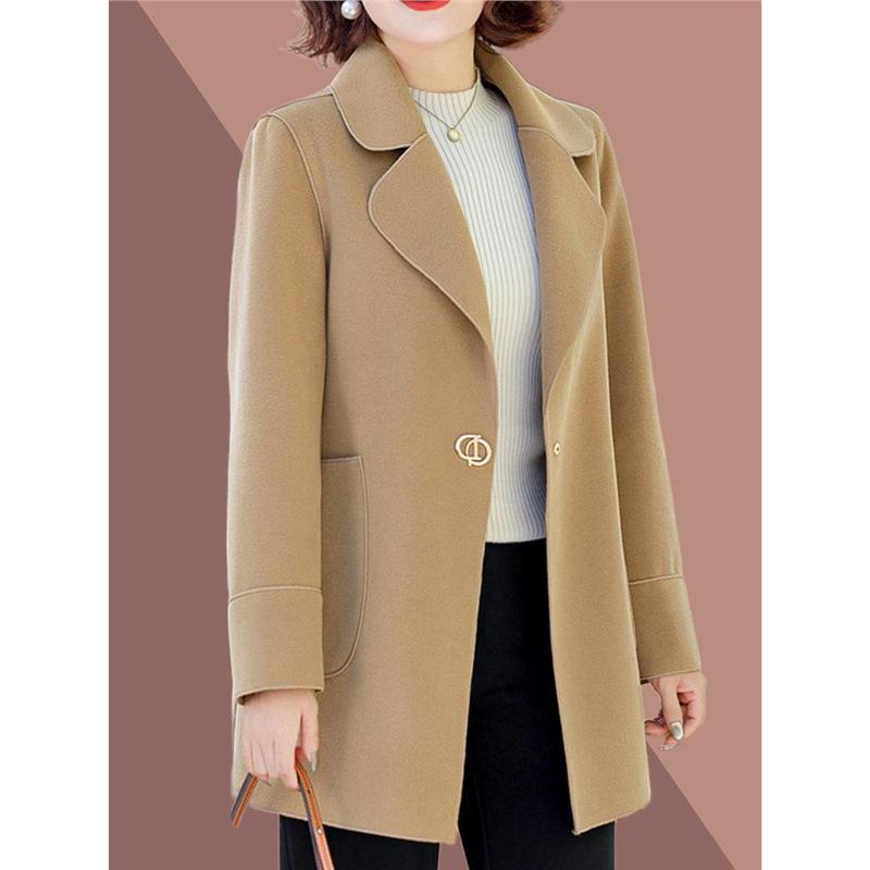 

Women s Mid-Length Solid Color Casual Trench Coat 5XL 140–155 jin хаки