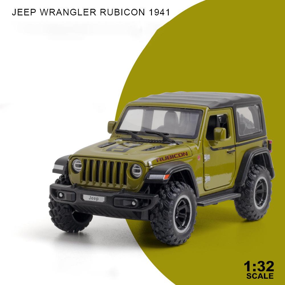 1/32 Wrangler Alloy Diecast Car Models Toy 1941 Rubicon Metal Off-Road Vehicles with Sound Light Car Toys for Children Boys