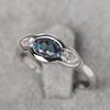 Huitan Blue/White Cubic Zirconia Rings for Women Creative Engagement Wedding Band Accessories Temperament Elegant Lady Jewelry