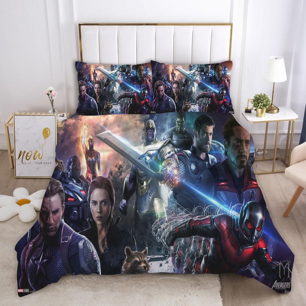 Marvel Comics Spider Man Anime Bedding Set Duvet CoverPolyester Suitable For Children And Adults 3-Piece Set