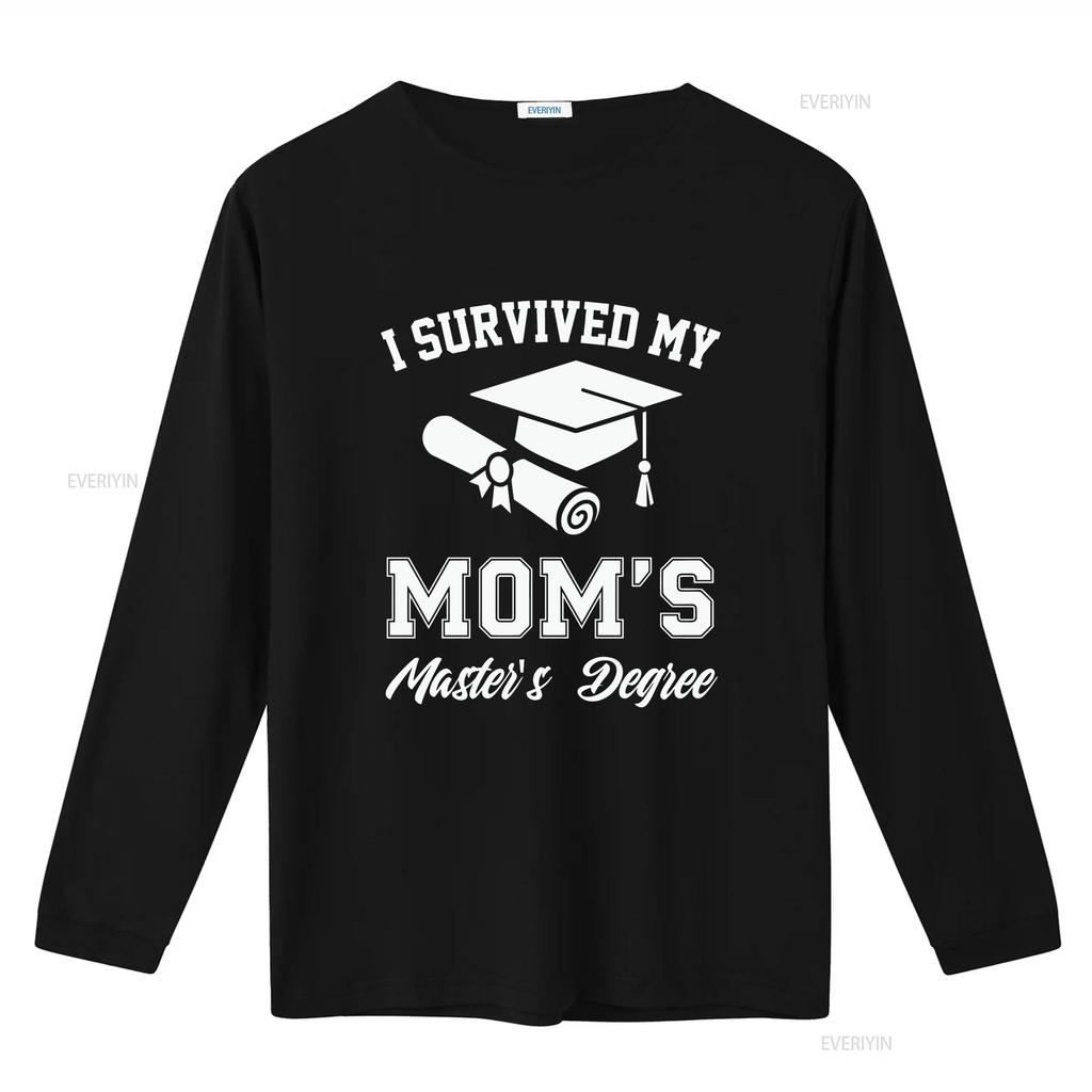 I Survived My Moms Masters Degree Shirt Graduation Gifts Master Graduate for Men Women Kids Vintage Washed Graphic
